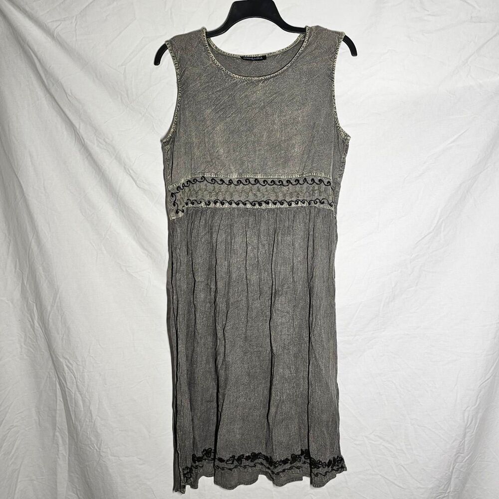 Vintage 90s olive muted green whimsigoth boho dress